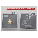 F-15 EAGLE JET 1/20g .999 PURE GOLD TOROMINT