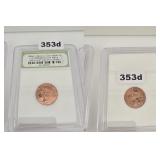 2009-D Copper Lincoln Log Cabin BU INB Slab