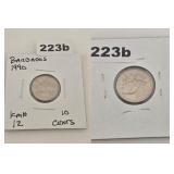 1990 Barbados 10 Cents KM-12 Copper-Nickel Coin