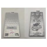 Baltimore Orioles 1995 Metal Season Ticket Card