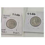 1961 FRANCE NICKEL 1 FRANC UNCIRCULATED COIN