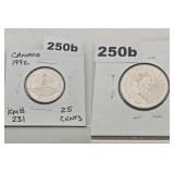 1992 Canada Nova Scotia 25 Cents Proof Coin