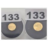 1/100 oz .9999 Fine Gold American Eagle Round