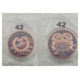 1872 Shield 2 oz .999 Fine Copper Round Coin