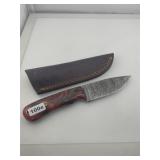 Handmade Damascus Steel Knife Leather Sheath