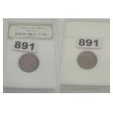 1957 Lincoln Wheat Cent Copper Coin INB Slabbed