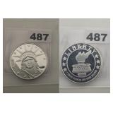 1 Oz Liberty Torch .999 Fine Silver Round dcam