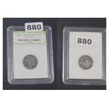 Vintage Buffalo Indian Head Nickel INB Slabbed