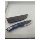 Custom Hand Forged Blue Fixed Blade Hunting Knife