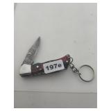 Damascus Steel Pocket Knife Folding Keychain