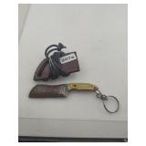 Miniature Meat Cleaver Knife Keychain Sheath