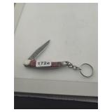 Damascus Steel Blade Folding Pocket Keychain