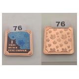 Snowflake Maple Leaf 1 oz Troy Fine Copper Round