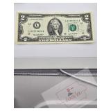 Close Up of a Two Dollar Bill