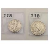 1944 Walking Liberty Silver Half Dollar Coin