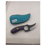 Custom Karambit Style Knife with Teal Sheath