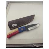 Texas Flag Handle Custom Knife Leather Sheath