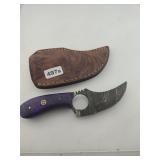 Damascus Steel Purple Skinning Knife 497s