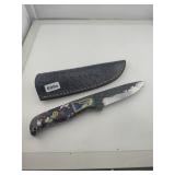 Handmade Forged Steel Knife with Leather Sheath