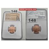 NGC Copper Broadstruck Mint Error Penny Unc