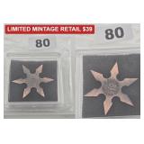 Unique Ninja Throwing Star .999 Copper Bullion