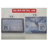 Ice Dragon 320 Coins .999 Silver Art Card