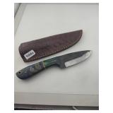 Custom File Steel Hunting Knife Copper Inlay