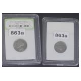 INB Graded Early Jefferson Nickel 1938-1976