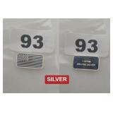 American Flag Design .999 Fine Silver Bar