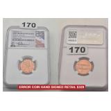 1998 Lincoln Copper Penny Mint Error NGC Signed