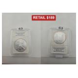 2009 1 oz .999 Silver Eagle Dollar Slabbed