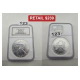 2002 1 oz Silver American Eagle MS 69 NGC OGH
