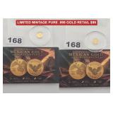 Mexican Gold Tribute Round 1/500 oz .999 Gold