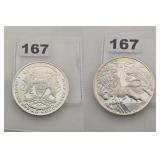 2015 1 Oz .999 Silver Lion And Bull Round