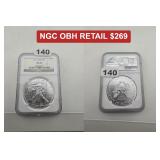 2019 American Silver Eagle 1 oz NGC MS69 OBH