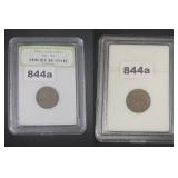 1936 Early Lincoln Copper Wheat Cent INB Slabbed