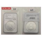 2001 1 oz American Silver Eagle NGC MS69 Coin