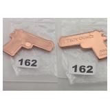 1 Troy Ounce .999 Copper Handgun Pistol Bar