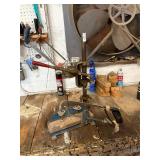 Drill press, miter box and saw