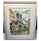 FRAMED 'BOURBON ST.' WATERCOLOR, SIGNED WESTFALL