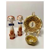 VTG MR. PEANUT SNACK SET, JAPAN DOG FIGURINES