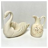 LENOX SWAN + RED WING POTTERY PITCHER