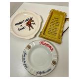 VINTAGE HAMM'S + DONKEY + BEER MUG ASHTRAYS