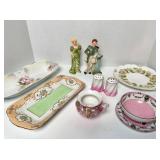 MIXED CHINA- MID CENTURY FIGURINES, ORNATE TEA CUP