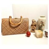 MID-CENTURY ERNEST RATTAN HANDBAG- MISC DECOR