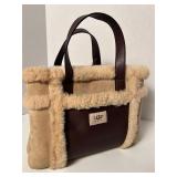 UGG AUSTRALIA SHEARLING & LEATHER TOTE BAG