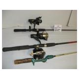 (3) Fishing Poles with Reels