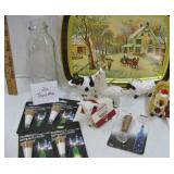 Milk Bottle, Christmas Tray, Misc. Animals
