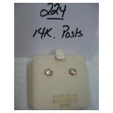 Earring Studs marked 14K