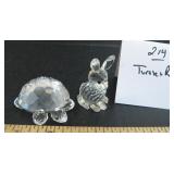 Swarovski Crystal Turtle and Rabbit